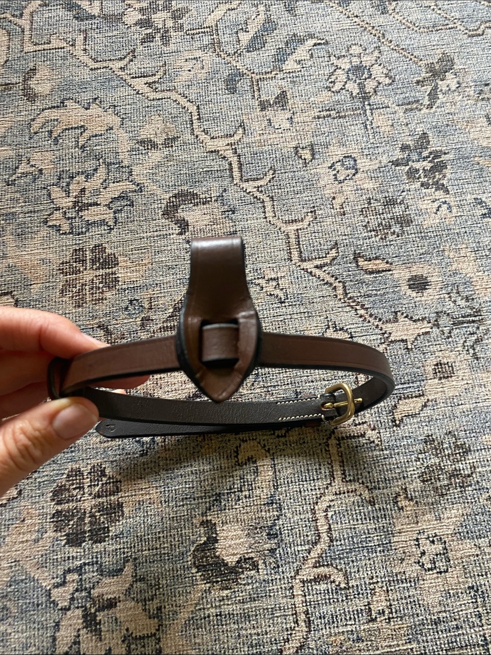 Classic Brown Leather flash bridle with Brass Buckle